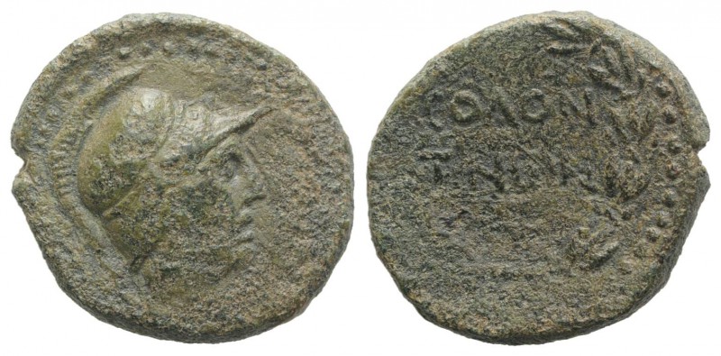 Sicily, Soloi, late 2nd - early 1st century BC. Æ (23mm, 8.00g, 12h). Head of At...