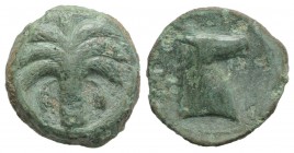 Sicily, Carthaginian Domain, c. 4th-3rd century BC. Æ (19mm, 6.08g, 4h). Palm tree with two dates, three branches. R/ Horse head r. CNS III, 12; HGC 2...