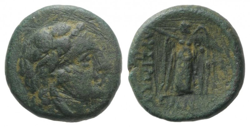 Thrace, Lysimacheia, c. 309-220 BC. Æ (18mm, 4.98g, 12h). Head of Herakles r., w...