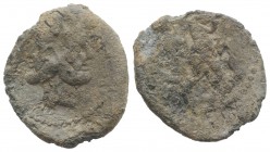 Roman PB Tessera, c. 3rd-2nd century BC (23mm, 6.80g, 1h). Head of Janus. R/ Hercules advancing r., holding club over shoulder. Fine