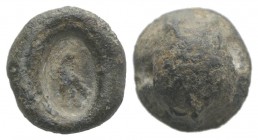 Roman PB Seal, c. 1st century BC - 1st century AD (11mm, 2.98g). Eagle standing l., head reverted. Near VF
