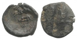 Roman PB Seal, c. 1st century BC - 1st century AD (10mm, 0.95g). Winged horse or griffin flying l.; uncertain symbol below. Off-centre
