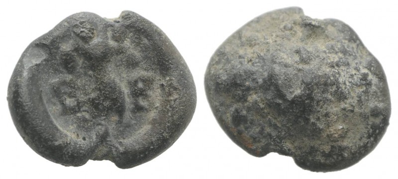 Roman PB Seal, c. 1st century BC - 1st century AD (13mm, 2.71g). Cornucopia; B-B...