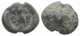 Roman PB Seal, c. 1st century BC - 1st century AD (13mm, 2.71g). Cornucopia; B-B flanking. VF