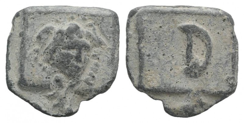 Roman PB Tessera, c. 1st century BC - 1st century AD (17mm, 3.26g, 12h). Winged ...