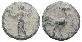 Roman PB Tessera, c. 1st century BC - 1st century AD (14mm, 3.14g, 12h). Mercury(?) standing l. R/ Cock walking r. Cf. Rostowzew 2664. VF