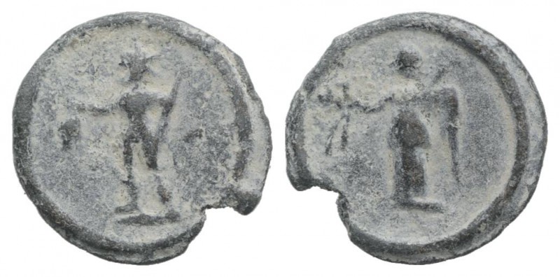 Roman PB Tessera, c. 1st century BC - 1st century AD (12mm, 1.15g, 12h). Sol sta...