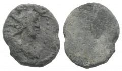 Roman PB Tessera, c. 1st century BC - 1st century AD (16mm, 4.83g). Radiate and draped bust of Sol(?) r. R/ Blank. VF