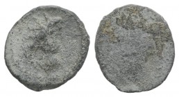 Roman PB Tessera, c. 1st century BC - 1st century AD (14mm, 1.95g). Radiate and draped bust of Sol(?) r. R/ Blank. Near VF