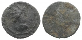 Roman PB Tessera, c. 1st century BC - 1st century AD (15mm, 2.26g). Radiate and draped bust of Sol(?) r. R/ Blank. Near VF