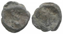 Roman PB Tessera, c. 1st century BC - 1st century AD (15mm, 2.29g). Radiate and draped bust of Sol(?) l. R/ Blank. Good Fine