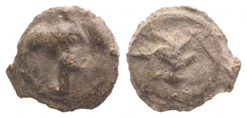 Roman PB Tessera, c. 1st century BC - 1st century AD (10.5mm, 1.43g, 12h). Femal...