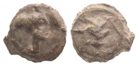 Roman PB Tessera, c. 1st century BC - 1st century AD (10.5mm, 1.43g, 12h). Female head r. R/ Branch. VF