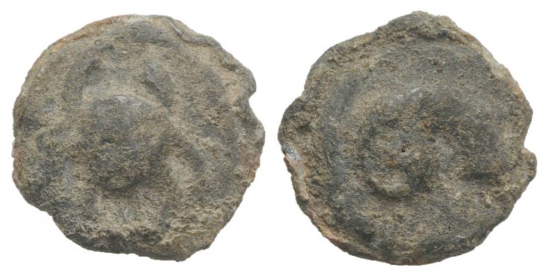 Roman PB Tessera, c. 1st century BC - 1st century AD (11mm, 2.20g, 12h). Crab. R...
