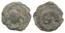 Roman PB Tessera, c. 1st century BC - 1st century AD (11mm, 2.20g, 12h). Crab. R/ Snail(?). Rostowzew 3075. Near VF