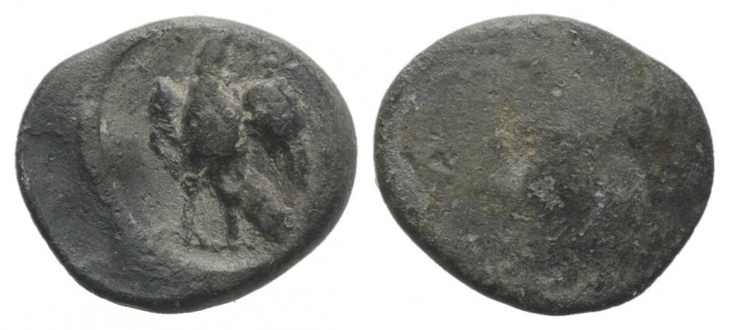 Roman PB Tessera, c. 1st century BC - 1st century AD (13mm, 1.46g). Eagle standi...
