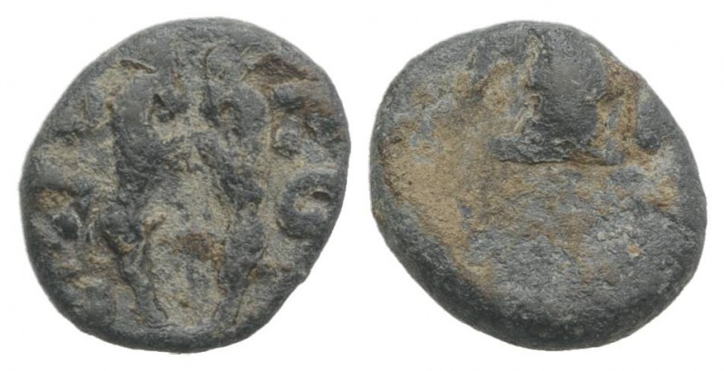 Roman PB Tessera, c. 1st century BC - 1st century AD (11mm, 1.67g). Two rampant ...