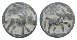 Roman PB Tessera, c. 1st century BC - 1st century AD (13mm, 2.77g, 12h). Horse standing r. R/ Horse advancing r. Rostowzew 775. VF