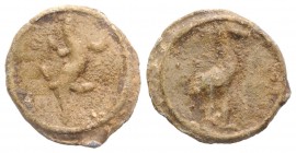 Roman PB Tessera, c. 1st century BC - 1st century AD (17mm, 2.98g, 12h). Ibis standing r. R/ Lizard r. Rostowzew 3201. VF