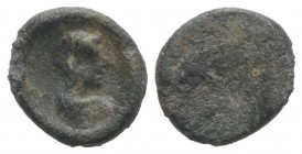 Roman PB Tessera, c. 1st century BC - 1st century AD (11mm, 0.97g). Bare-headed and draped bust r. R/ Blank. VF