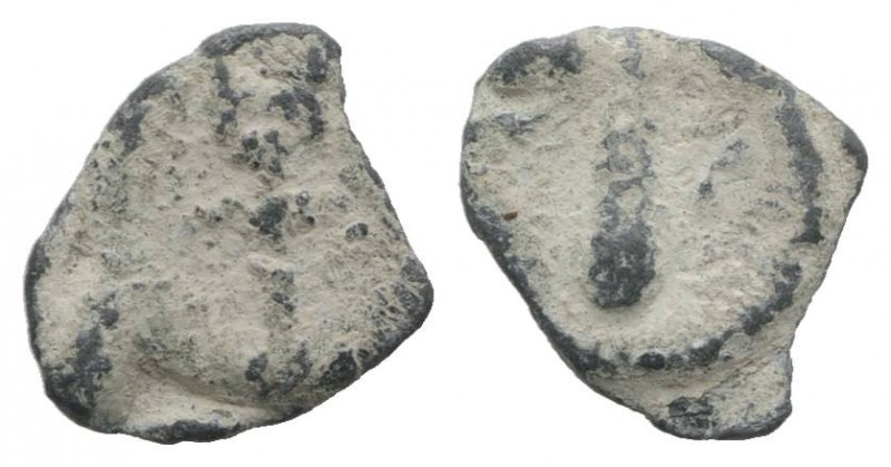Roman PB Tessera, c. 1st century BC - 1st century AD (10mm, 0.61g). Winged caduc...