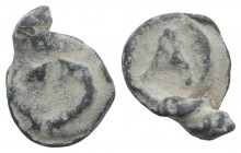 Roman PB Tessera, c. 1st century BC - 1st century AD (17mm, 4.17g, 3h). Large A. R/ Large C. Rostowzew 3363. VF