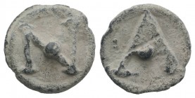 Roman PB Tessera, c. 1st century BC - 1st century AD (16mm, 3.67g, 12h). Large A with pellet. R/ Large N with pellet. Rostowzew 3367. VF