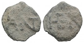 Roman PB Tessera, c. 1st century BC - 1st century AD (15mm, 2.96g, 12h). A(NT). R/ HR. Near VF