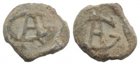Roman PB Tessera, c. 1st century BC - 1st century AD (13mm, 3.09g, 6h). CAG monogram. R/ CAG monogram. VF