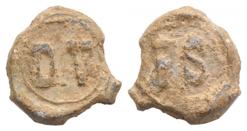 Roman PB Tessera, c. 1st century BC - 1st century AD (16mm, 4.28g, 6h). DV. R/ S...
