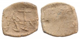 Roman PB Tessera, c. 1st century BC - 1st century AD (15mm, 2.25g). Large IV. R/ Blank. VF