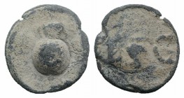 Roman PB Tessera, c. 1st century BC - 1st century AD (17mm, 3.98g, 12h). LFG. R/ Ewer. Near VF