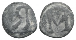 Roman PB Tessera, c. 1st century BC - 1st century AD (16mm, 4.51g, 12h). Large M. R/ Large R (retrograde). Rostowzew 3504. VF