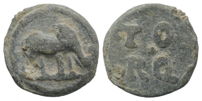Roman PB Tessera, c. 1st century BC - 1st century AD (23.5mm, 10.92g, 12h). TO /...