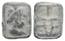 Roman PB Tessera, c. 2nd-3rd century AD (15mm, 2.95g, 12h). Head of Serapis r. R/ Sistrum. Rostowzew 3166. VF