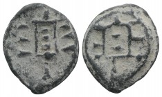 Roman PB Tessera, c. 2nd-3rd century AD (18mm, 3.82g, 12h). Sistrum. R/ Sistrum. Rostowzew -. Good VF
