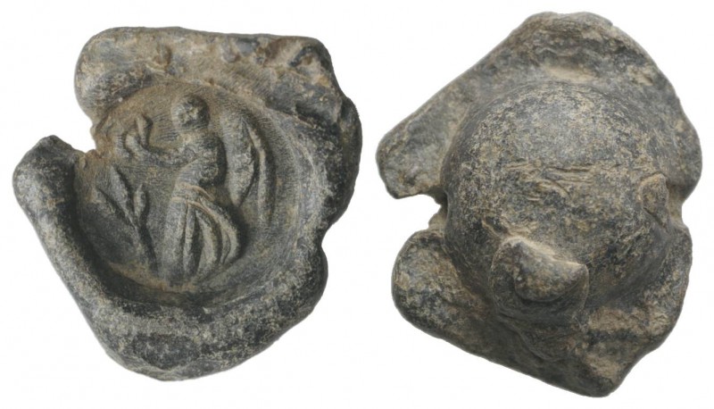 Roman PB Seal, c. 2nd-3rd century AD (20mm, 9.42g). Nike advancing l., holding w...