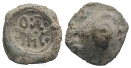Roman PB Seal, c. 2nd-3rd century AD (14mm, 3.86g). OΛ/IHC. R/ Blank.