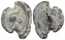Roman PB Seal, c. 2nd-3rd century AD (23mm, 8.18g). Head of Ammon r. Near VF