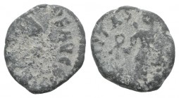 Uncertain Emperor. Roman PB Tessera, c. 4th-5th century AD (11mm, 1.09g, 12h). […]P F AVG, bust r. R/ […]ITAS […], Victory(?) standing l., holding wre...