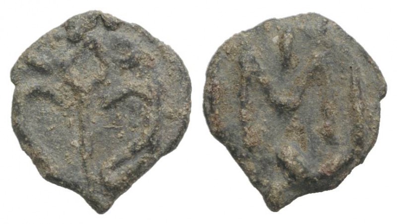 Roman PB Tessera, c. 4th-5th century AD (12mm, 1.50g, 12h). Large M; I above, S ...