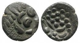 Celtic. Britain. Durotriges, c. 1st century BC - 1st century AD. BI Stater (17mm, 3.76g, 12h). Devolved head of Apollo r. R/ Disjointed horse l.; pell...