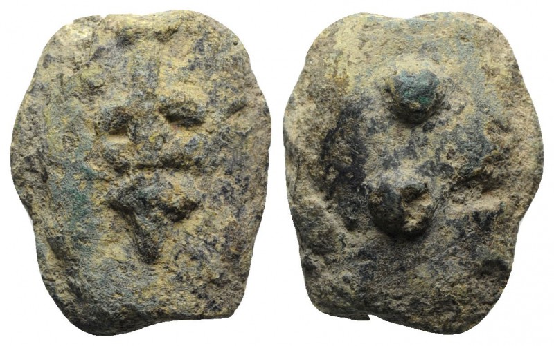 Etruria or Umbria, Uncertain, 3rd century BC. Cast Æ Sextans (27mm, 24.47g). Clu...