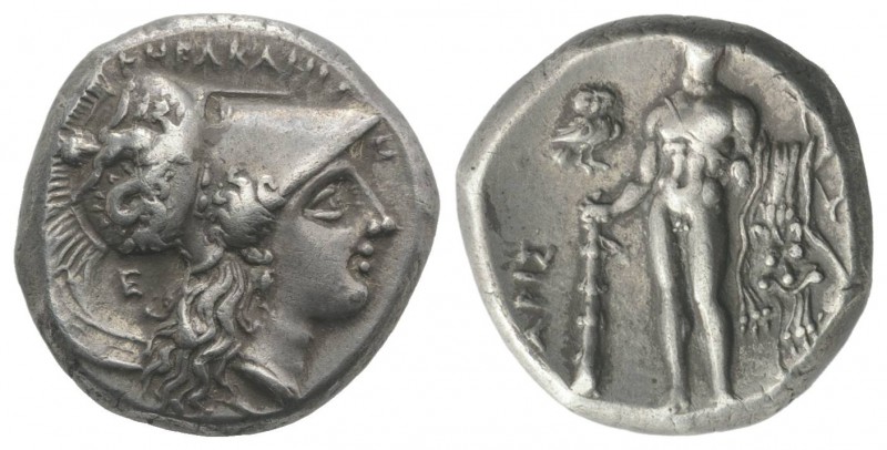 Southern Lucania, Herakleia, c. 281-278 BC. AR Stater (19.5mm, 7.83g, 12h). Head...