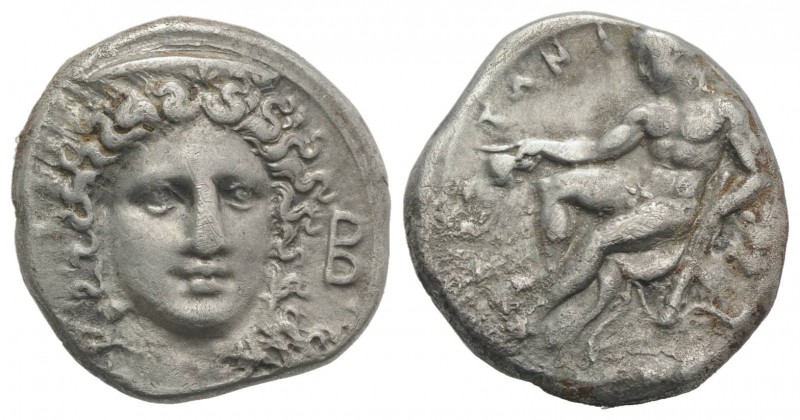 Bruttium, Kroton, c. 400-325 BC. AR Stater (21mm, 7.67g, 9h). Head of Hera Lakin...