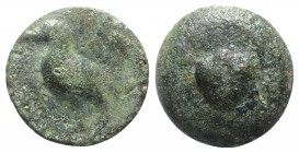 Sicily, Akragas, c. 440-430 BC. Cast Æ (22mm, 7.85g, 3h). Eagle standing l. R/ Crab. Westermark, Coinage, 524 A; CNS I, 9; HGC 2, 129. Rare, green pat...