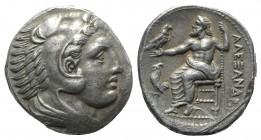 Kings of Macedon, Alexander III ‘the Great’ (336-323 BC). AR Tetradrachm (26mm, 17.00g,16h). Amphipolis, c. 325-323/2 BC. Head of Herakles r., wearing...