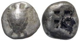 Islands of Attica, Aegina, c. 456/45-431 BC. AR Stater (19mm, 12.26g). Land tortoise. R/ Square incuse with skew pattern. Meadows, Aegina, Group IIIb;...