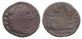 Anonymous, Rome, after 211 BC. Unofficial Æ Quadrans (15mm, 2.03g, 12h). Head of Hercules r. R/ Prow of galley r. Cf. Crawford 56/5. Near VF