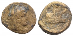 Star series(?), Rome, 169-158 BC. Æ Quadrans (20mm, 6.17g, 12h). Head of Hercules r., wearing lion skin. R/ Prow of galley r. Cf. Crawford 196/4; cf. ...